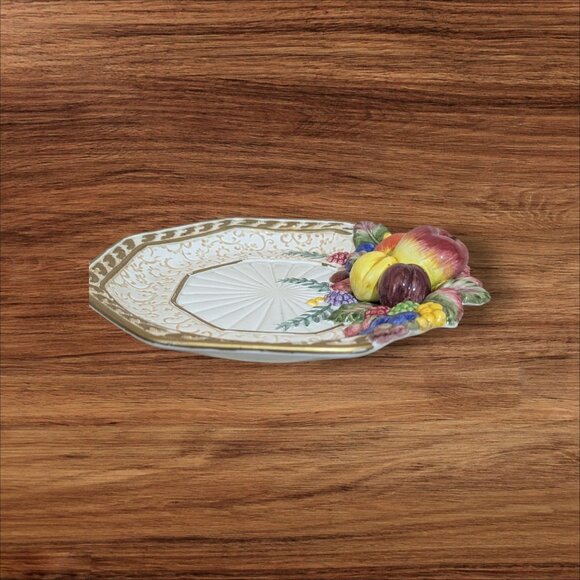 Fitz & Floyd Venezia ceramic Canape Plate With Fruit Motif - Picture 2 of 8